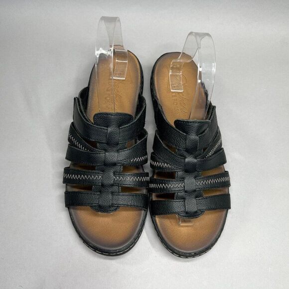 Skechers Sandals Women's Size 9 Luxe Foam Black Leather Slide Flip Flops‎ - Picture 3 of 12